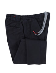 $1150 Kiton Dark Blue Solid Cotton Pants - Slim - 30/46 - (KT322251)