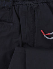 $1150 Kiton Dark Blue Solid Cotton Pants - Slim - (KT322251) - Parent