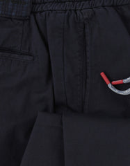 $1150 Kiton Dark Blue Solid Cotton Pants - Slim - (KT322251) - Parent