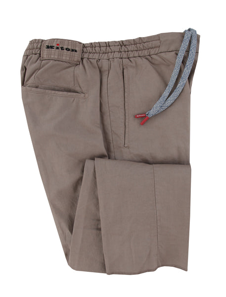 $1150 Kiton Light Brown Solid Cotton Pants - Slim - (KT322252) - Parent