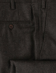 Kiton Dark Brown Solid Wool Blend Pants - Slim - (KT12247) - Parent