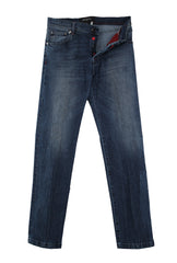 Kiton Blue Solid Jeans - Slim -  33/49 - (KT1227223)