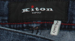 Kiton Blue Solid Jeans - Slim - (KT1227223) - Parent