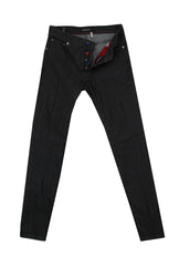 $1200 Kiton Black Solid Jeans - Slim - 33/49 - (KT1218242)