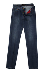 Kiton Dark Blue Solid Jeans - Slim -  34/50 - (KT322232)