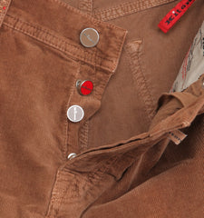 Kiton Brown Solid Cotton Blend Pants - Slim - (KT215242) - Parent