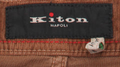 Kiton Brown Solid Cotton Blend Pants - Slim - (KT215242) - Parent