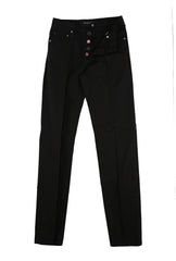 Kiton Black Solid Cotton Blend Pants - Slim - (KT12243) - Parent