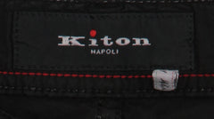 Kiton Black Solid Cotton Blend Pants - Slim - (KT12243) - Parent