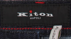 $1200 Kiton Blue Solid Jeans - Slim - (KT1218243) - Parent
