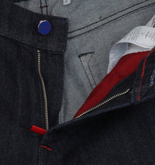 $1395 Kiton Dark Blue Solid Jeans - Slim - (KT821257) - Parent