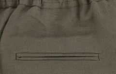 $880 Kiton Olive Green Solid Shorts - - (KT512262) - Parent