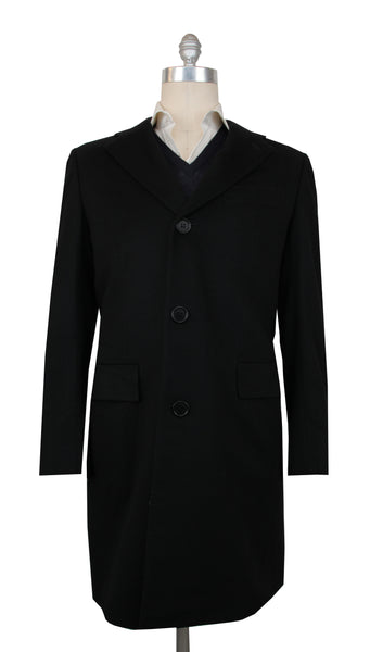 $12000 Kiton Black Cashmere Solid Coat - (KT413244) - Parent