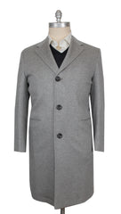 $15000 Kiton Light Gray Cashmere Blend Solid Coat - 50/60 - (KT109241)