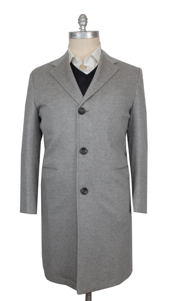 $15000 Kiton Light Gray Cashmere Blend Solid Coat - (KT109241) - Parent