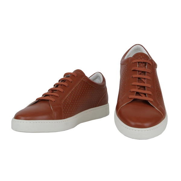 $1500 Kiton Brown Calf Leather Sneakers - (KT814241) - Parent