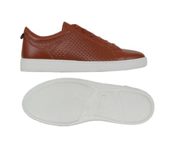 $1500 Kiton Brown Calf Leather Sneakers - (KT814241) - Parent