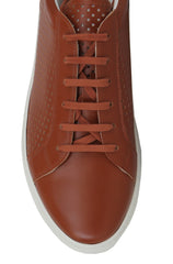 $1500 Kiton Brown Calf Leather Sneakers - (KT814241) - Parent