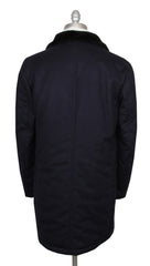 Kiton Dark Blue Cashmere Blend Solid Coat - (KT37242) - Parent