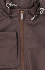 Kiton Brown Polyester Solid Windbreaker - (KT222241) - Parent