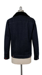 Kiton Denim Blue Cotton Blend Solid Jean Jacket - (KT220241) - Parent