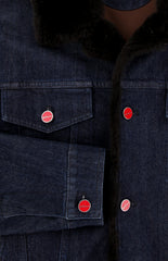 Kiton Denim Blue Cotton Blend Solid Jean Jacket - (KT220241) - Parent