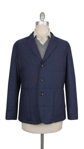 Kiton Navy Blue Cashmere Blend Solid Jacket - (KT222244) - Parent