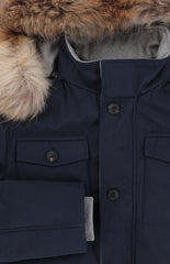 Kiton Navy Blue Polyester Solid Parka - (KT220242) - Parent