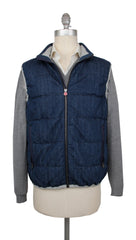 Kiton Denim Blue Cotton Solid Jacket Vest - 40/50 - (KT312241)