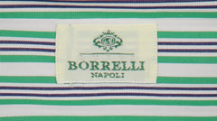 Luigi Borrelli Green Striped Cotton Shirt - Slim - (LB1119222) - Parent