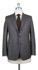 Borrelli Gray Wool Blend Striped Suit - (2018030810) - Parent