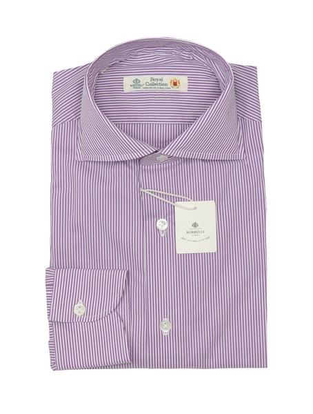 Luigi Borrelli Purple Striped Shirt - Slim - (LB1119227) - Parent