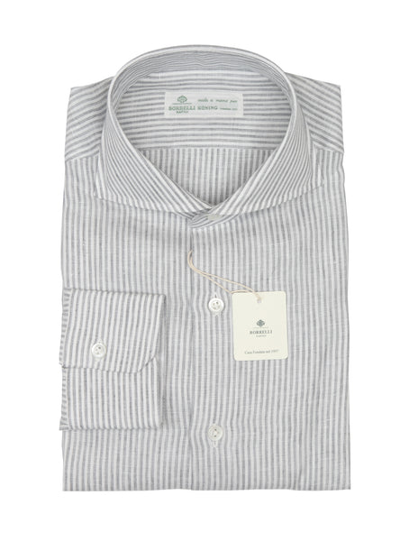 Luigi Borrelli Light Gray Linen Shirt - Slim - (LB1119228) - Parent