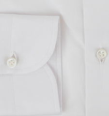 $500 Luigi Borrelli White Solid Cotton Shirt - Slim - (LB125258) - Parent