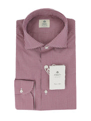 $500 Luigi Borrelli Burgundy Red Check Shirt - Slim - 16/41 - (LB12272422)