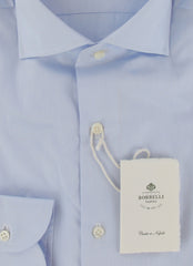$500 Luigi Borrelli Light Blue Solid Shirt - Slim - (LB12272510) - Parent