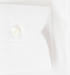 $500 Luigi Borrelli White Solid Shirt - Slim - (LB81261) - Parent