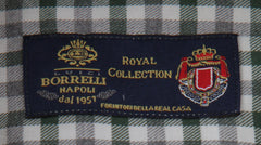 $600 Luigi Borrelli Dark Green Check Shirt - Extra Slim - (LB1227246) - Parent