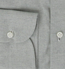 $600 Luigi Borrelli Green Solid Cotton Shirt - Slim - (LB1252521) - Parent