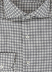 $600 Luigi Borrelli Gray Check Shirt - Slim - (LB1252520) - Parent