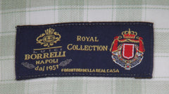 $600 Luigi Borrelli Green Check Shirt - Extra Slim - (LB1227247) - Parent