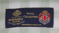 $600 Luigi Borrelli Green Check Shirt - Extra Slim - (LB1227247) - Parent