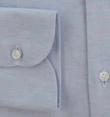 $600 Luigi Borrelli Light Blue Cotton Shirt - Slim - (LB1252522) - Parent