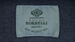 $500 Luigi Borrelli Blue Solid Cotton Shirt - Slim - (LB12272515) - Parent