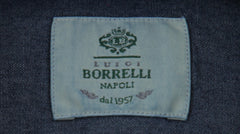 $500 Luigi Borrelli Blue Solid Cotton Shirt - Slim - (LB12272515) - Parent