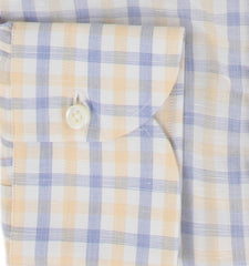 $500 Luigi Borrelli Yellow Plaid Cotton Shirt - Slim - (LB328265) - Parent