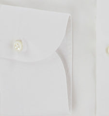 $500 Luigi Borrelli White Solid Cotton Shirt - Slim - (LB12272511) - Parent