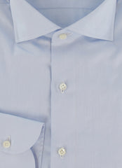 $500 Luigi Borrelli Light Blue Solid Cotton Shirt - Slim - (LB1227259) - Parent