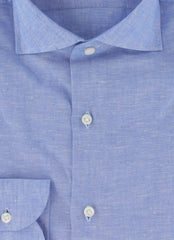 $500 Luigi Borrelli Light Blue Cotton Shirt - Slim - (LB7292610) - Parent