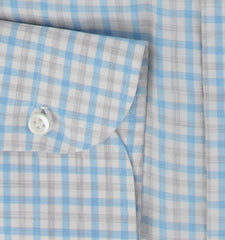 $500 Luigi Borrelli Light Blue Cotton Shirt - Slim - (LB1252512) - Parent